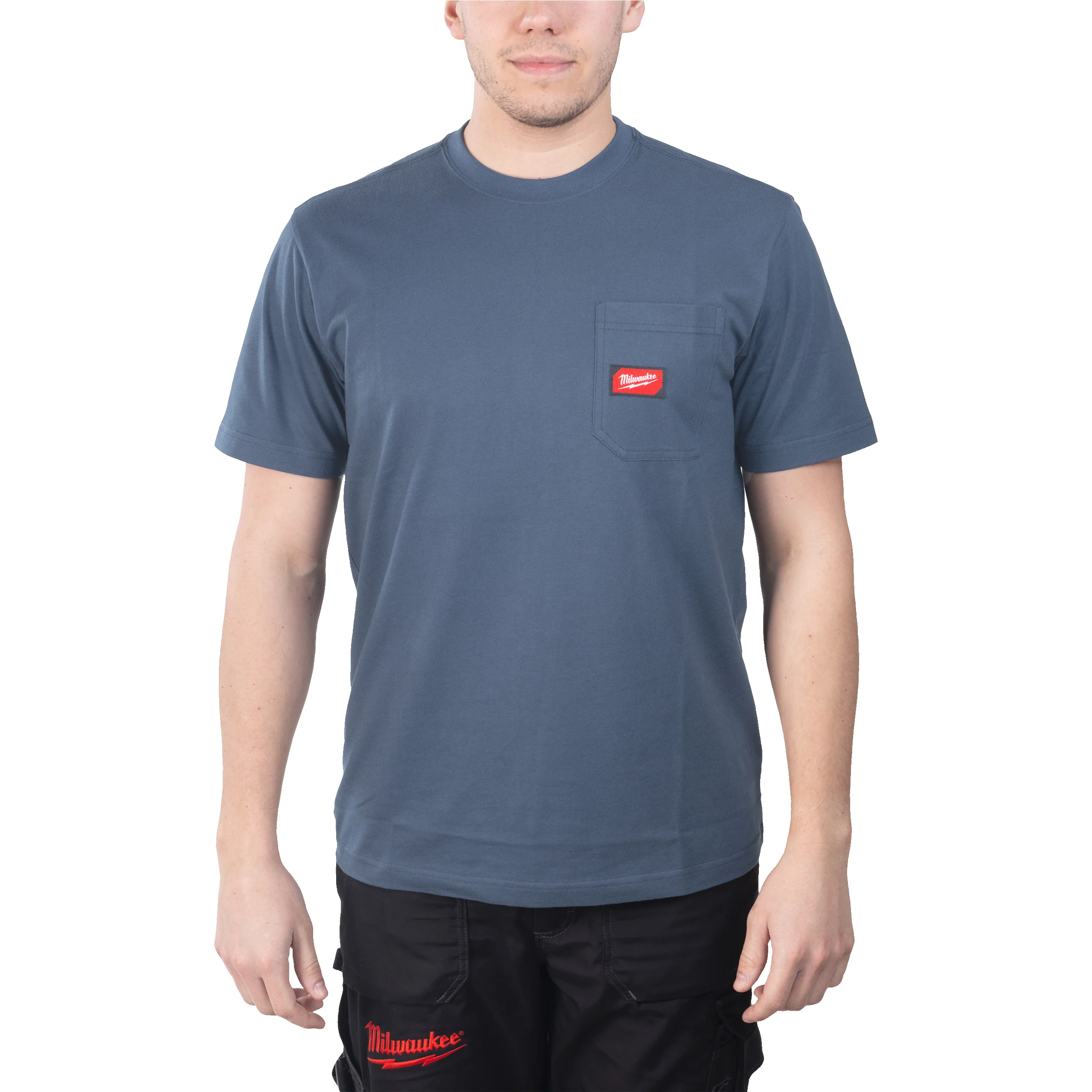 Milwaukee WTSSBLU-M T-shirt z kieszonką z krótkim rękawem – niebieski