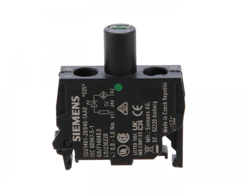 Oprawka blok LED zielony 24V AC‑DC montaż w obudowie przył śrubowe SIRIUS ACT 3SU1401‑2BB40‑1AA0