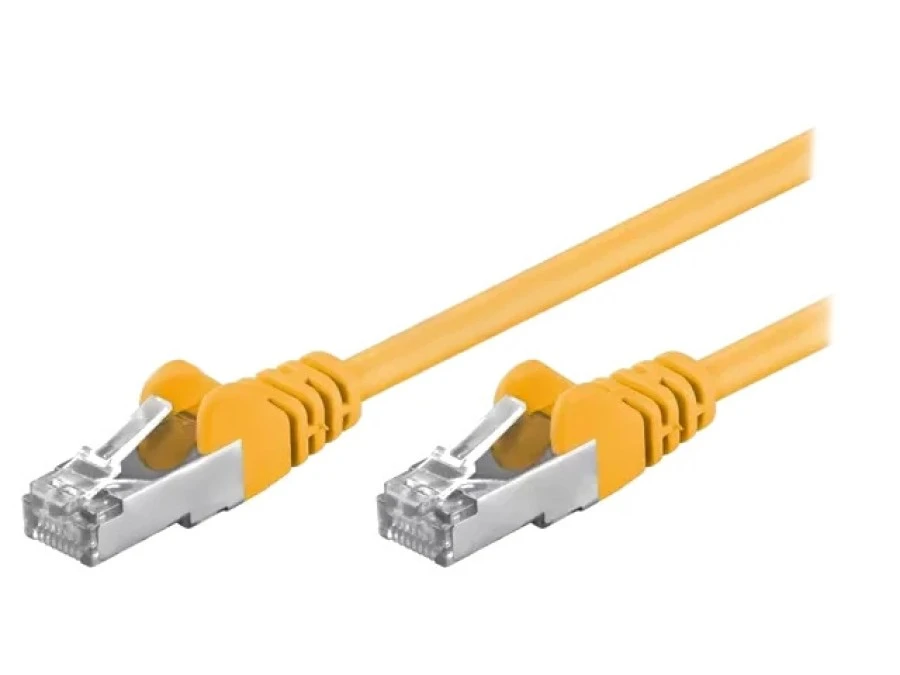 Patch cord F/UTP 5e linka CCA PVC żółty 10m 26AWG 50178