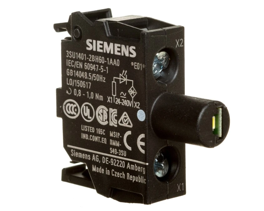 Oprawka blok LED biały 24‑240V AC‑DC montaż w obudowie przył śrubowe SIRIUS ACT 3SU1401‑2BH60‑1AA0