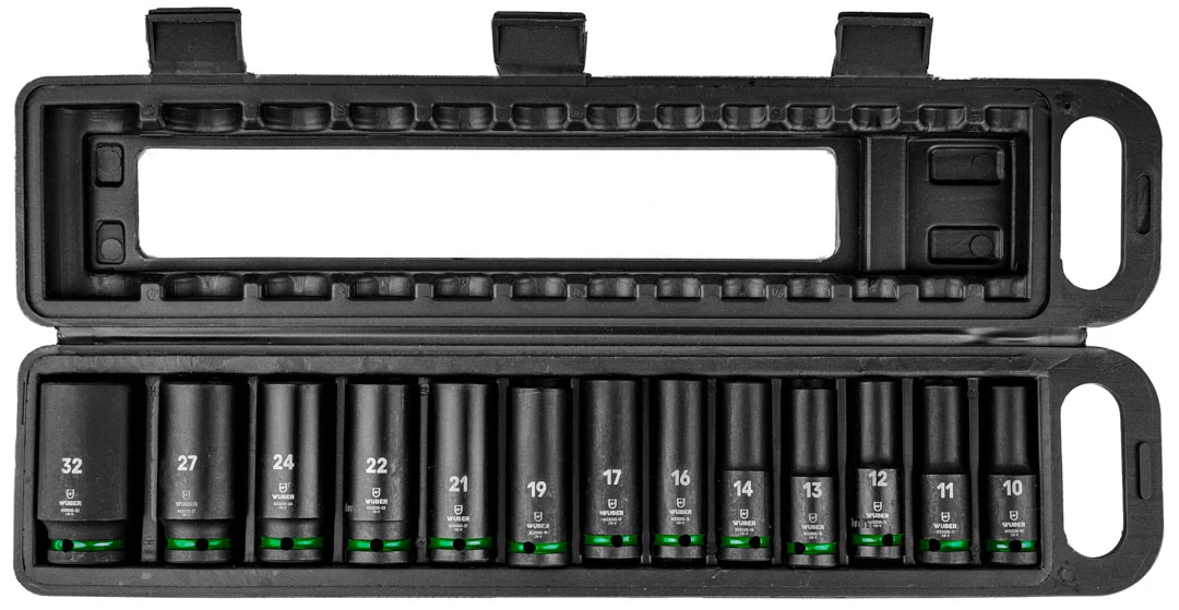 Zestaw nasadek udarowych długich 13 sztuk 1/2″ 6-k¹tne WUBER