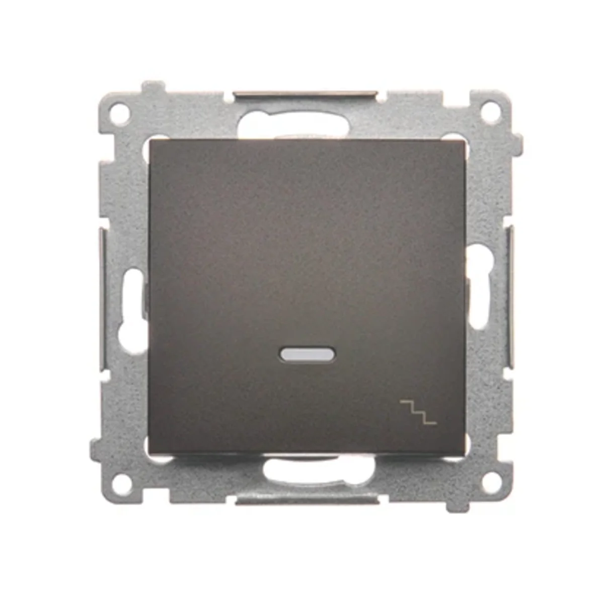 SIMON 54 Łącznik schodowy z podświetleniem LED (moduł) 10AX 250V, szybkozłącza, brązowy mat, metalizowany DW6AL.01/46