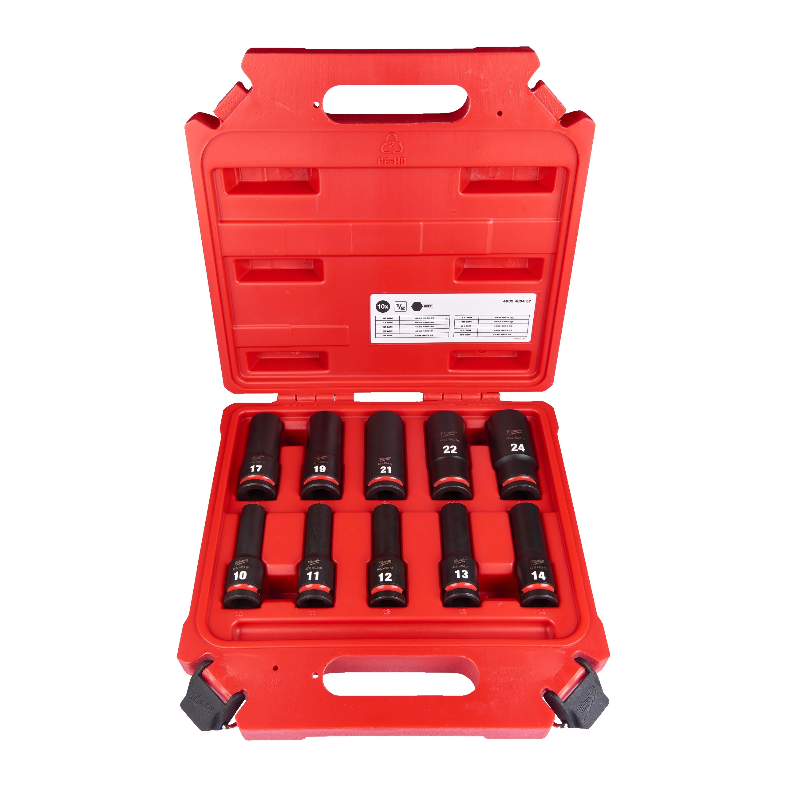 Milwaukee Zestaw nasadek udarowych długich Shockwave 1/2″ 10 szt.