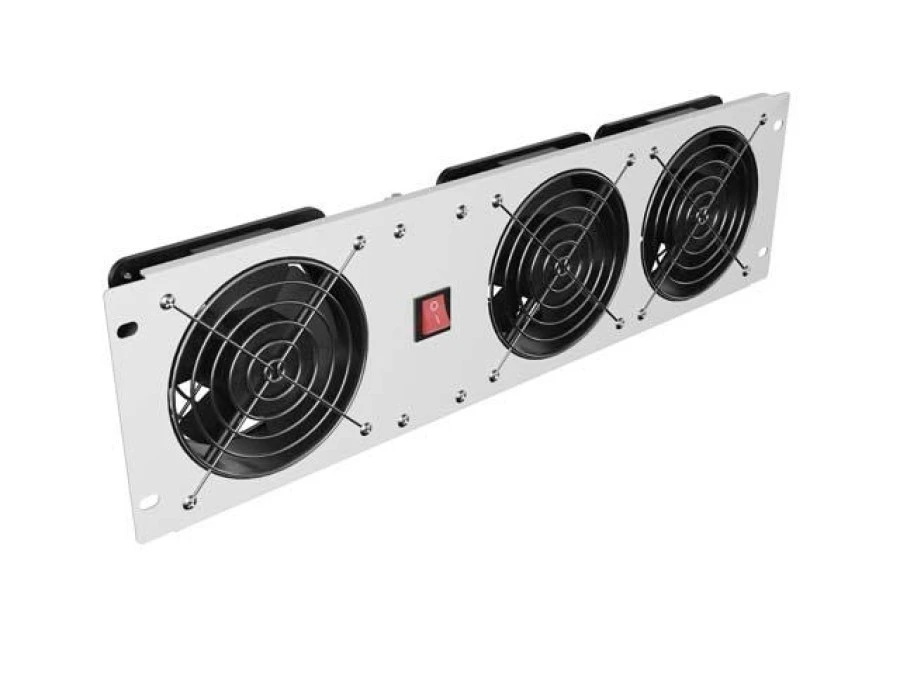 Panel wentylacyjny pionowy 19 3u do szaf rack trzy wentylatory 230v szary lanberg AK‑1506‑S