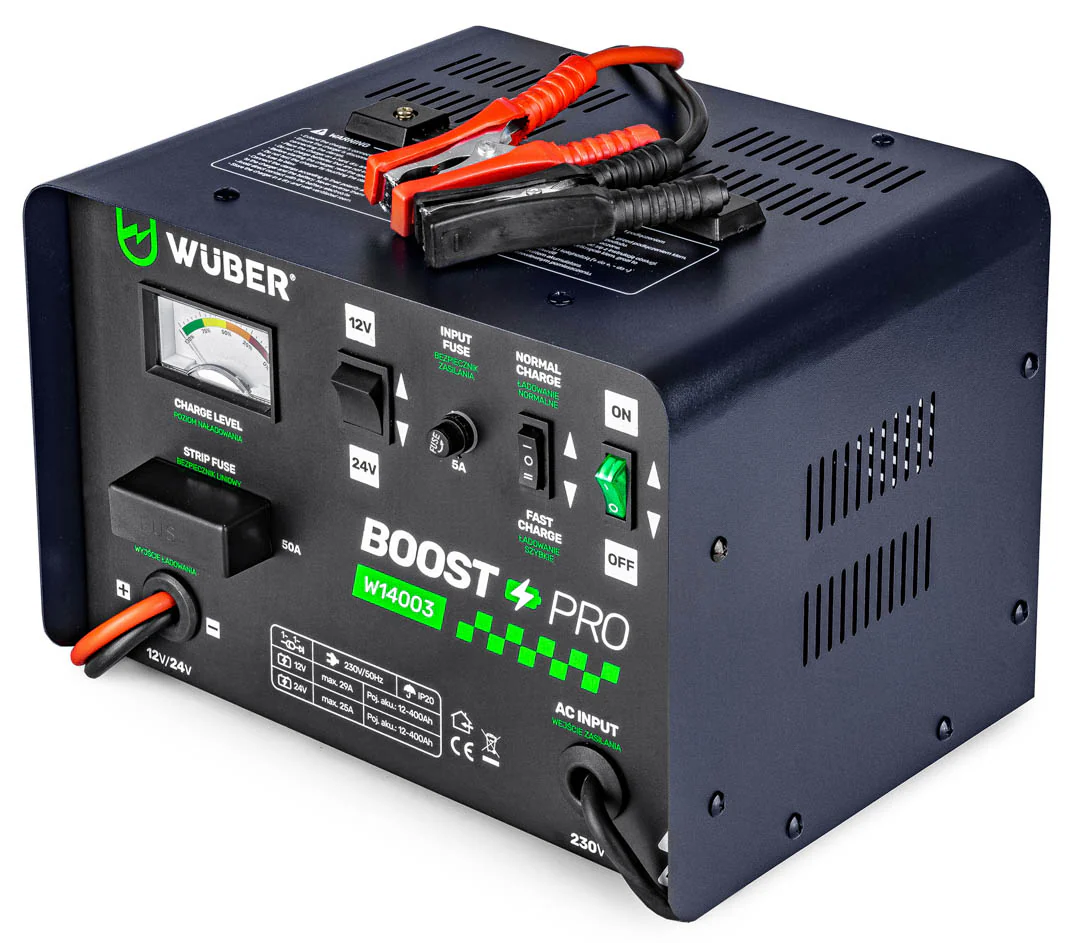 Prostownik do akumulatorów 29 A 12 V / 24 V WUBER