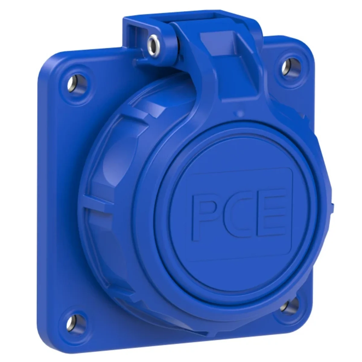Gniazdo tablicowe NAUTILUS schuko pokrywa na zawiasach 16A 2P+Z 230V 50/60Hz IP66/68, tylne podłączenie, kołnierz owalny, styki niklowane 20352-8B