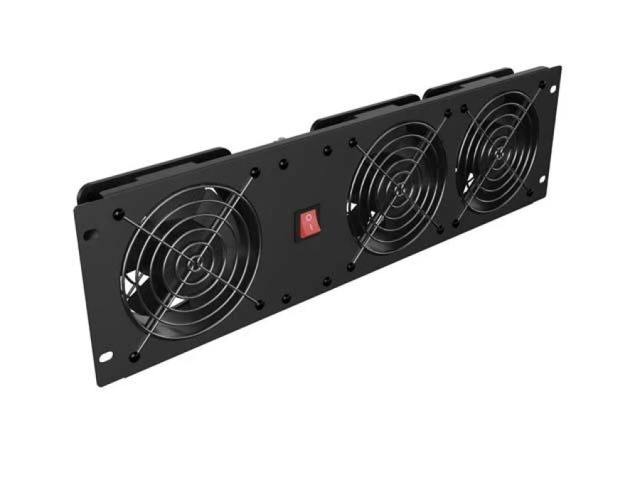 Panel wentylacyjny pionowy 19 3u do szaf rack trzy wentylatory 230v czarny lanberg AK‑1506‑B
