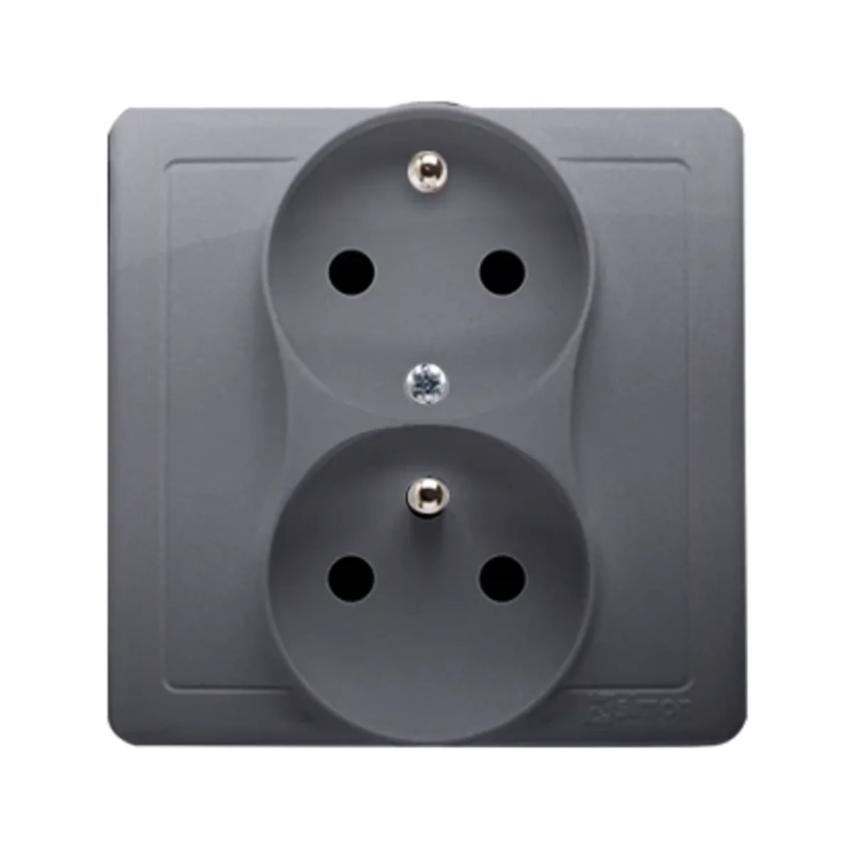 SIMON BASIC Gniazdo wtyczkowe podwójne z uziemieniem z funkcją niezmienności faz 16A 230V kompletne stal inox BMGZ2T/21