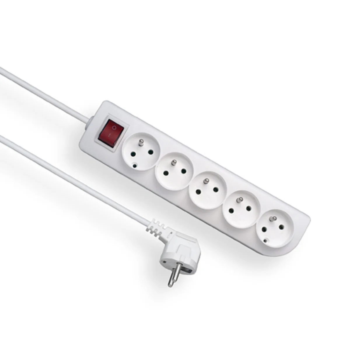 CLASSIC Przedłużacz przenośny 5 gniazd z/u wyłącznik 10m OMY 3×1 biały PSN-5010W