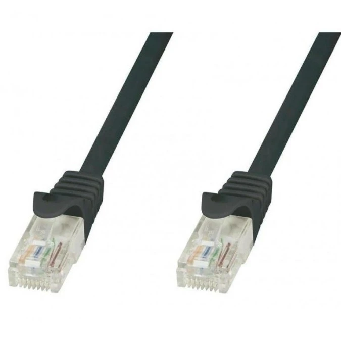 Patch cord Cat5e UTP 0,25m czarny CCA