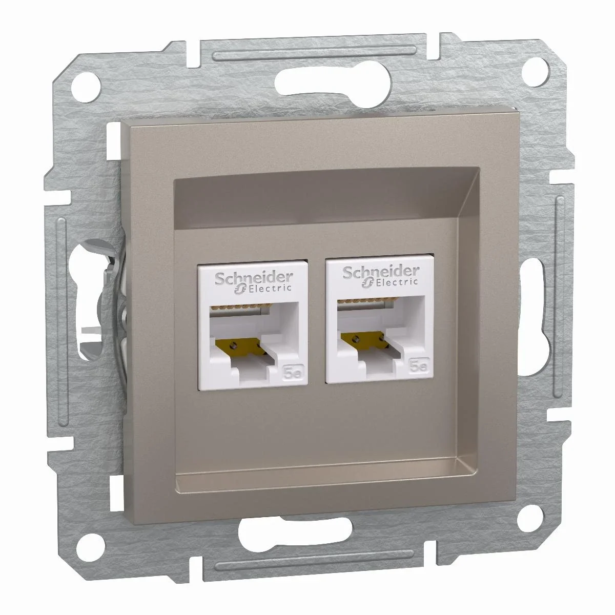 ASFORA Gniazdo komputerowe 2x RJ45 kat.5e UTP bez ramki brąz metaliczny EPH4400169