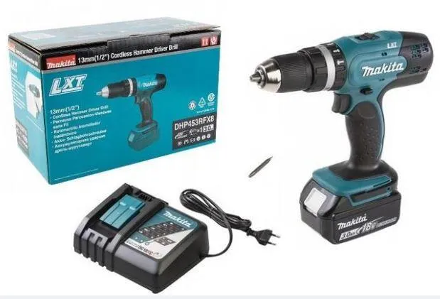 MAKITA DHP453RFX8 Akumulatorowa wiertarko-wkrętarka udarowa LXT® 1×3,0Ah