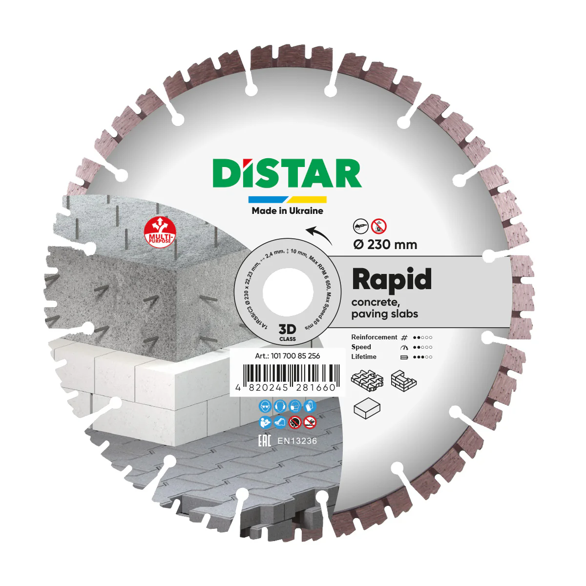 DISTAR Tarcza diamentowa do betonu RAPID 230×2,4×22,23 10170085256