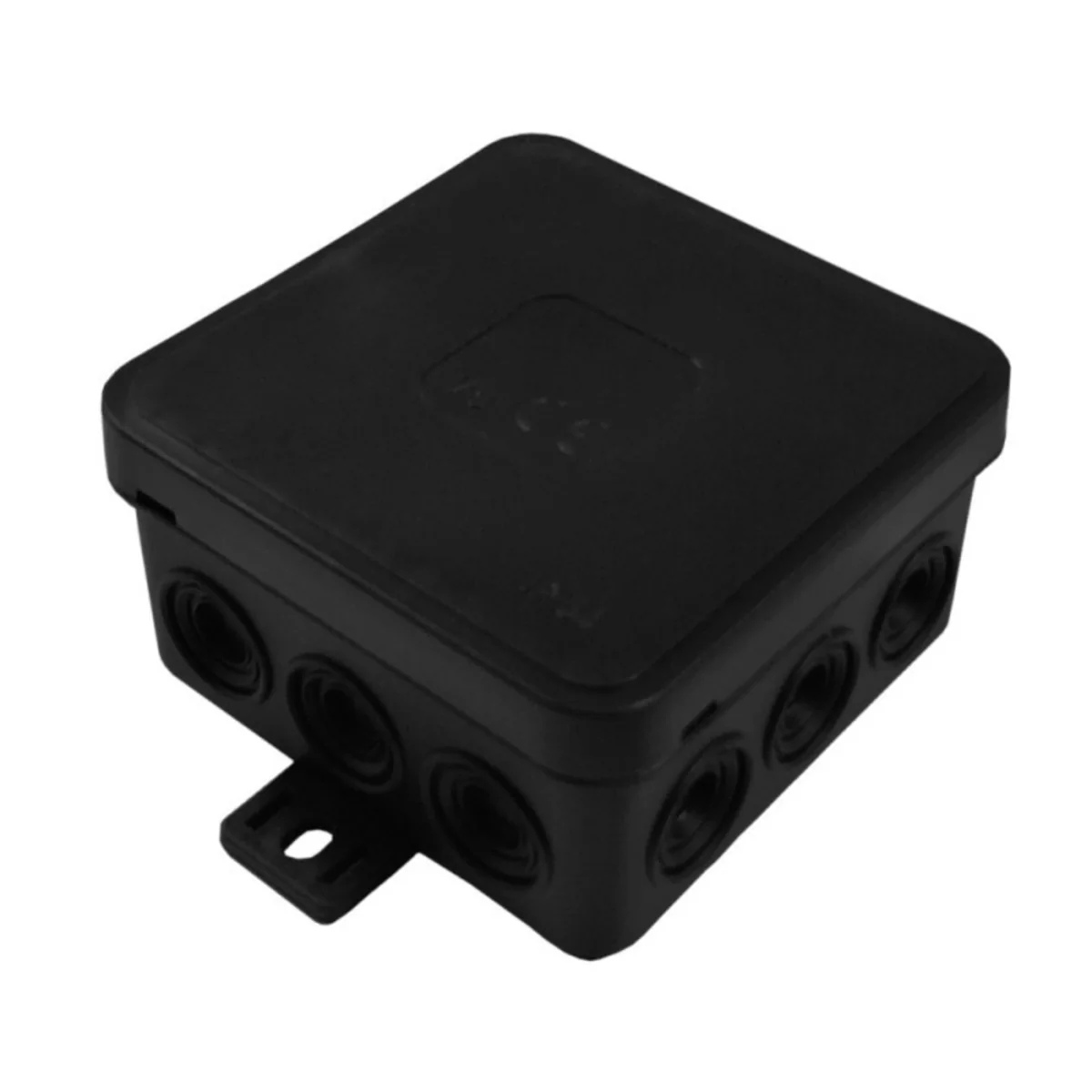 V5 Puszka elastyczna natynkowa 12-wlotowa z osłabieniami 75x75x41mm IP54 klik-klak czarna 035-05
