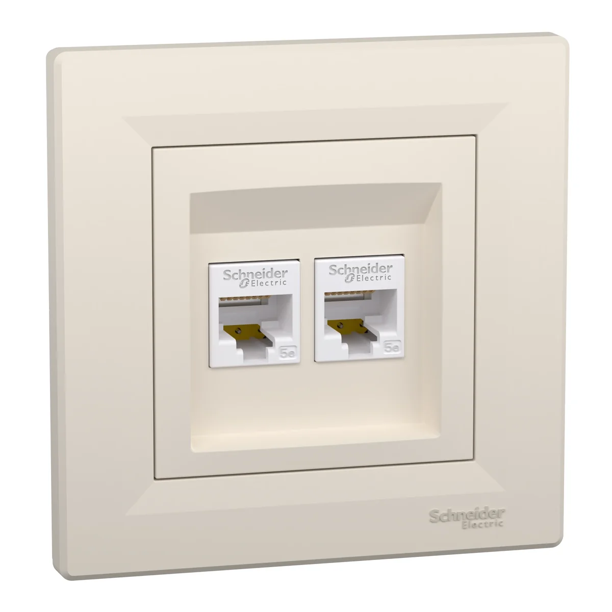 ASFORA Gniazdo komputerowe 2x RJ45 kat.5e UTP kremowe EPH4400123