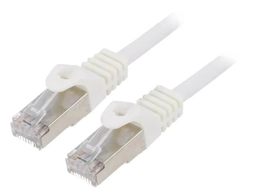 Patch cord F/UTP, Cat 6, RJ45 wtyk z obu stron, linka, CCA, 0,5m, PVC, biały PP6‑0.5M/W