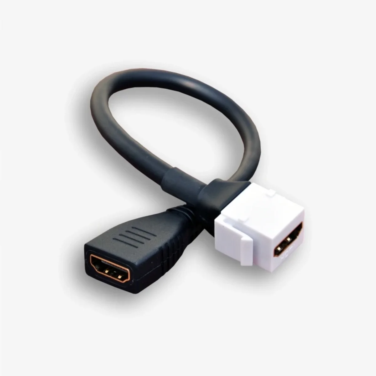 Gniazdo keystone typu HDMI 2.0 żeńskie na kablu, kolor biały/czarny EM/KEY-HDMI/HDMI2.0-KB