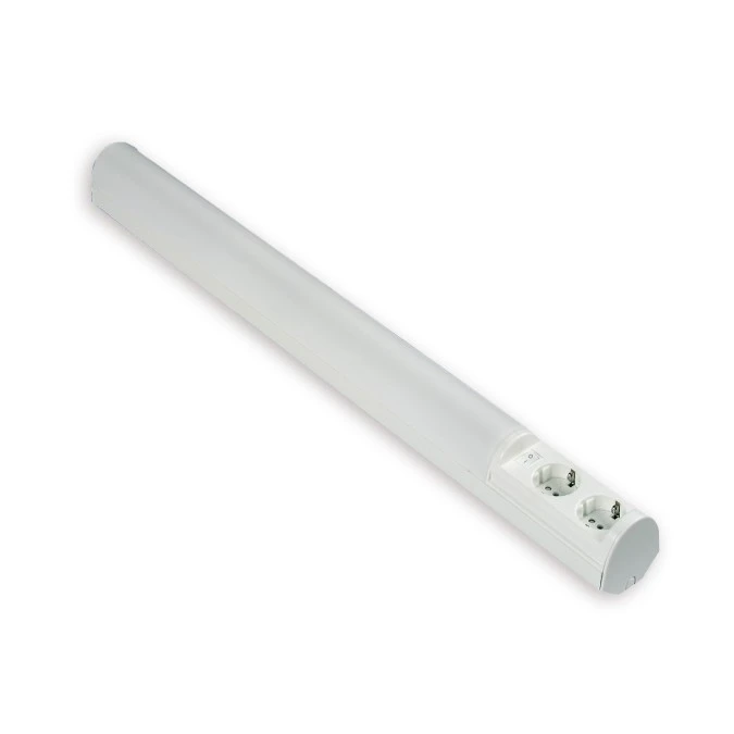 Oprawa LED 6W IP21 z wyłącznikiem i 2 gniazdami aluminium klosz akrylowy zmiana barwy 3000K/4000K AL13211LED/DW