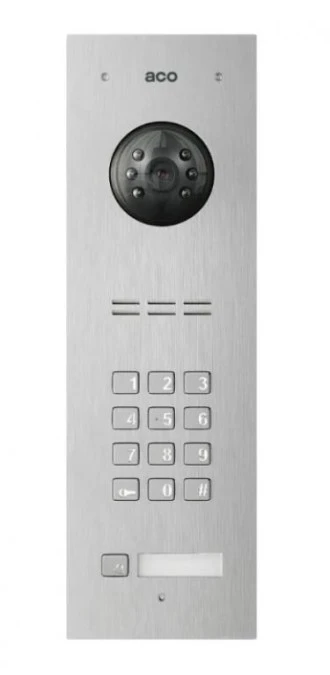 Panel wideodomofonowy COMO‑PRO, 1 przycisk, zamek szyfrowy, czytnik breloków, podtynk. stal nierdzewna COMO‑PRO‑CODE‑V1