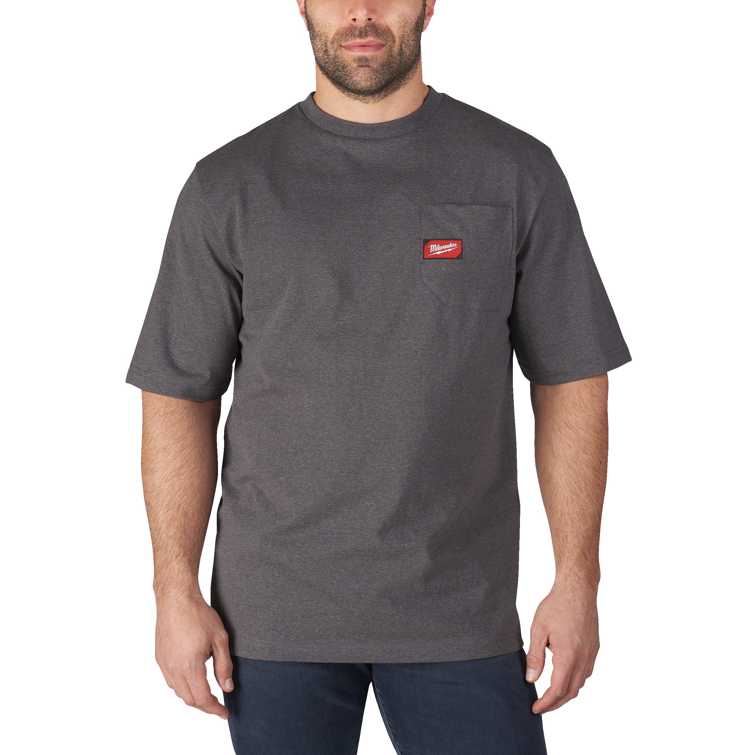Milwaukee WTSSG-M T-shirt z kieszonką z krótkim rękawem – szary
