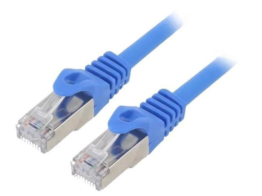 Patch cord F/UTP, Cat 6, RJ45 wtyk z obu stron, linka, CCA, 2m, PVC, niebieski PP6‑2M/B