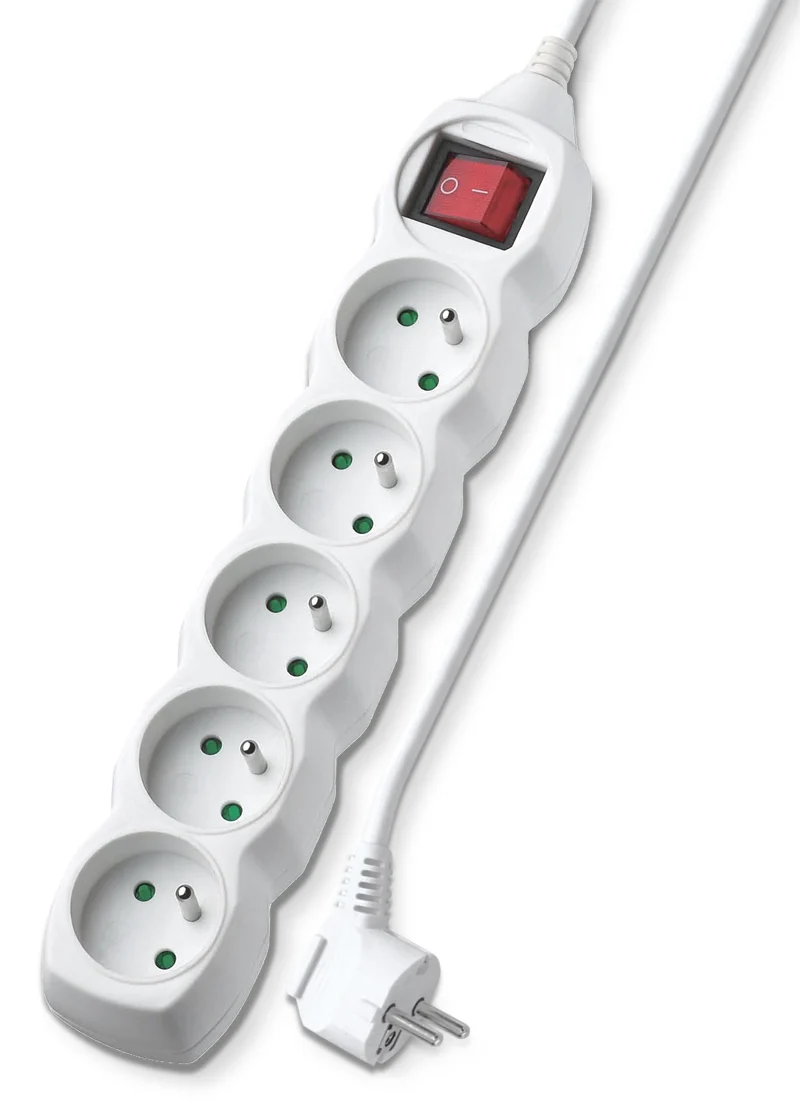 Prodlužovací kabel 5 zásuvek 2m GETI GEC52S s vypínačem