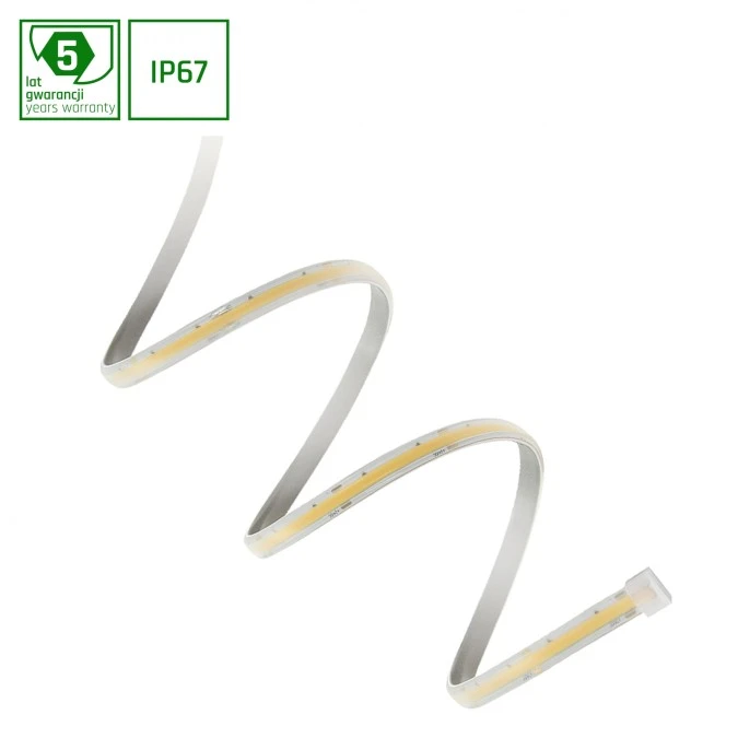 Pasek LED 55W (15W) COB 24V 6000K 5 lat 1M /rolka 5m/ ‑ w silikonie mattcoated IP67