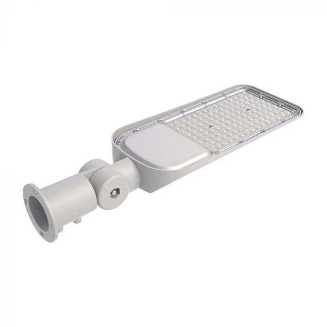 Oprawa, lampa uliczna LED SMD 50W 5740lm 6500K IP68 szara z regulowanym uchwytem barwa CW biała zimna V‑TAC SAMSUNG VT‑59ST‑N