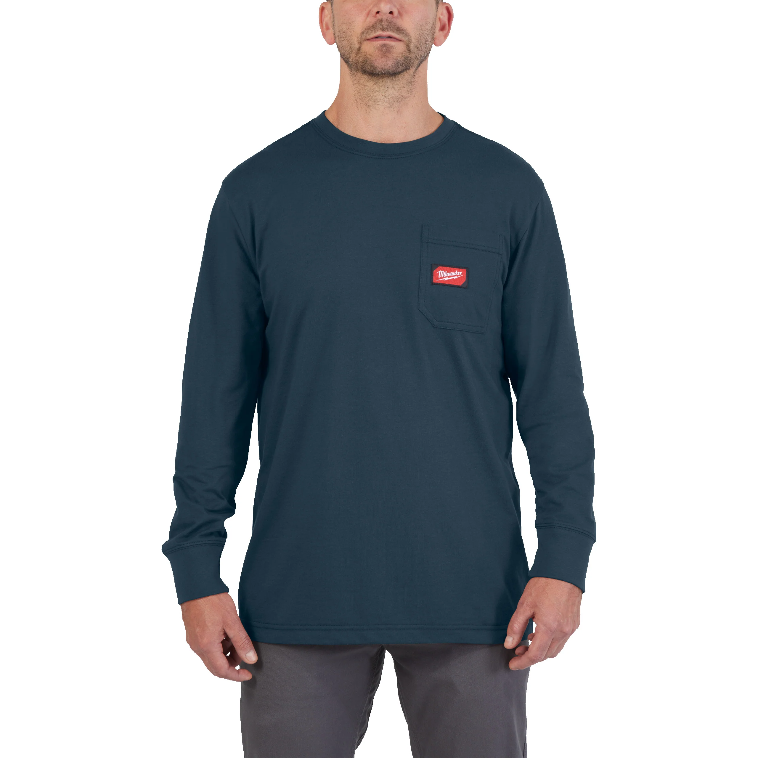 Milwaukee WTLSBLU-XL T-shirt z kieszonką z długim rękawem – niebieski
