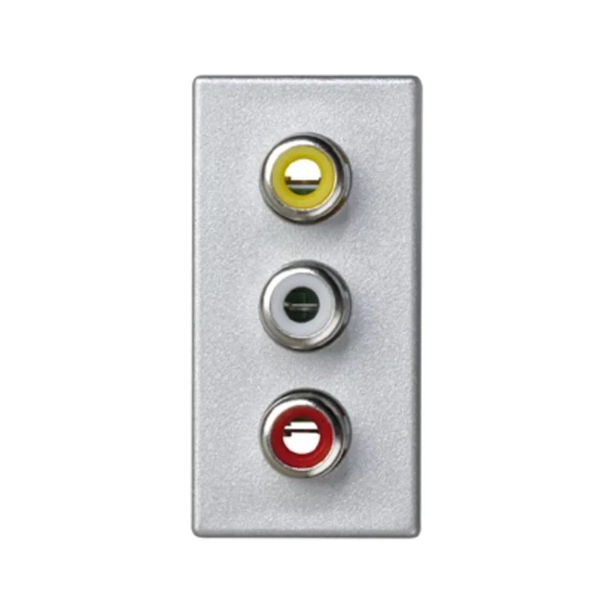 Simon Connect TSC-K105B-8 Płytka K45/2 złącz 3x RCA (CINCH) 22,5x45mm + wkłady; zaciski śrubowe; aluminium K105B/8