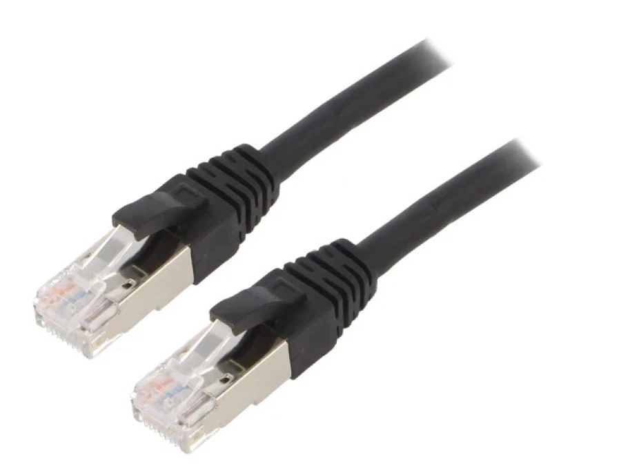 Patch cord ETHERLINE Cat.6a,S/FTP 6a linka Cu LSZH czarny 24441318