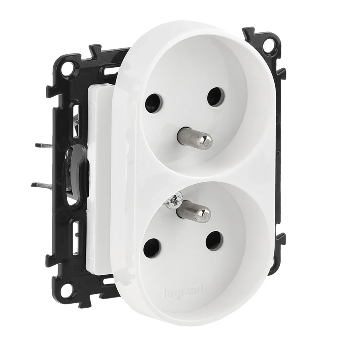 VALENA LIFE GNIAZDO 2 P+Z Z PRZESŁONĄ DO RAMEK WIELOKROTNYCH BIAŁE 16 A – 250 V~ 753190