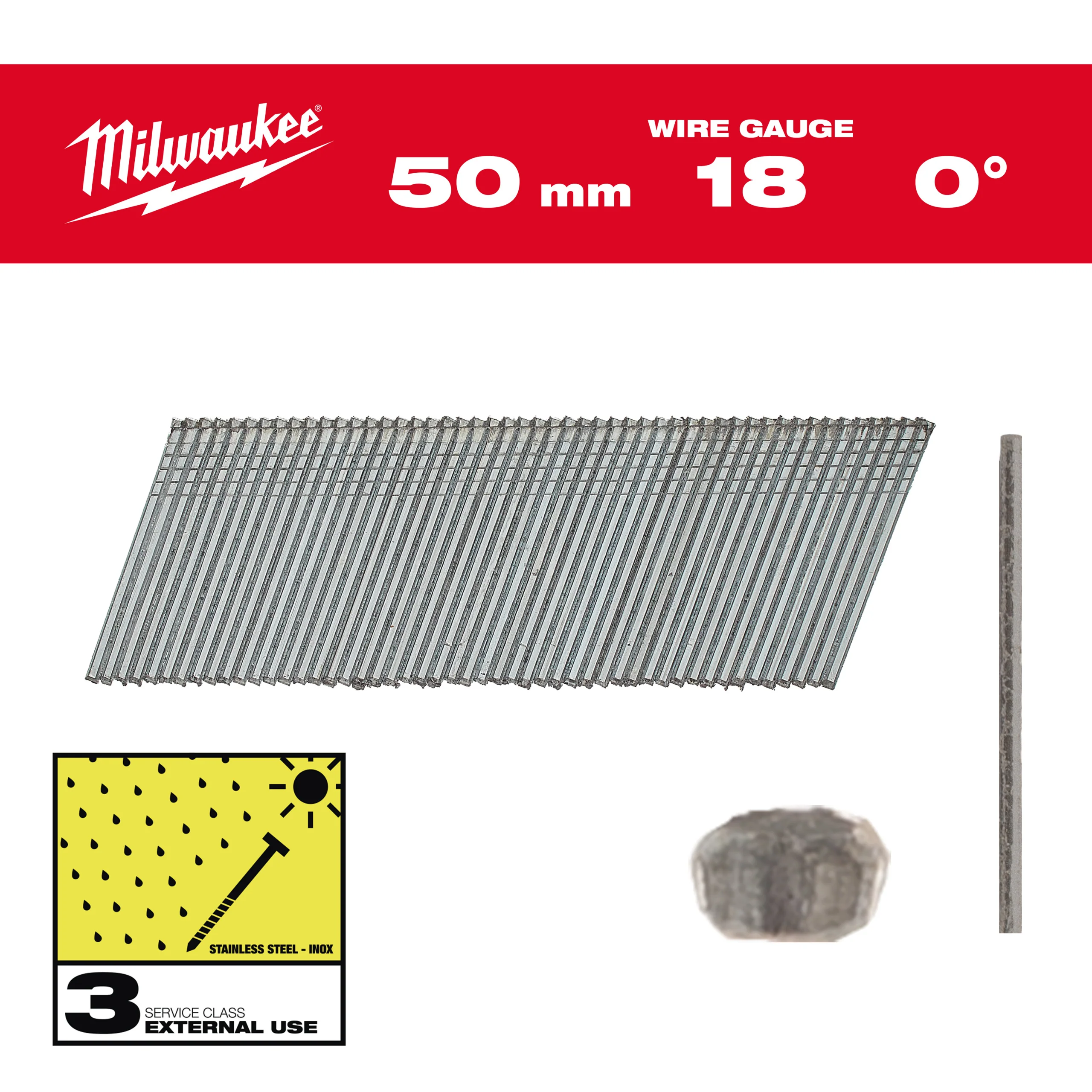 Milwaukee Sztyfty Inox 18G/50mm- 5 tys. szt. – M18FN18GS