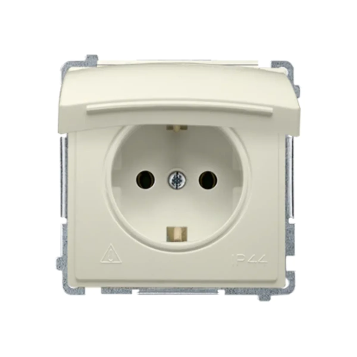 Simon Basic WMBW-50111x-9011 Gniazdo wtyczkowe Schuko do wersji IP44 z przesłonami (moduł) 16A, 250V~,zaciski śrubowe; beż BMGSZ1BZ.01/12