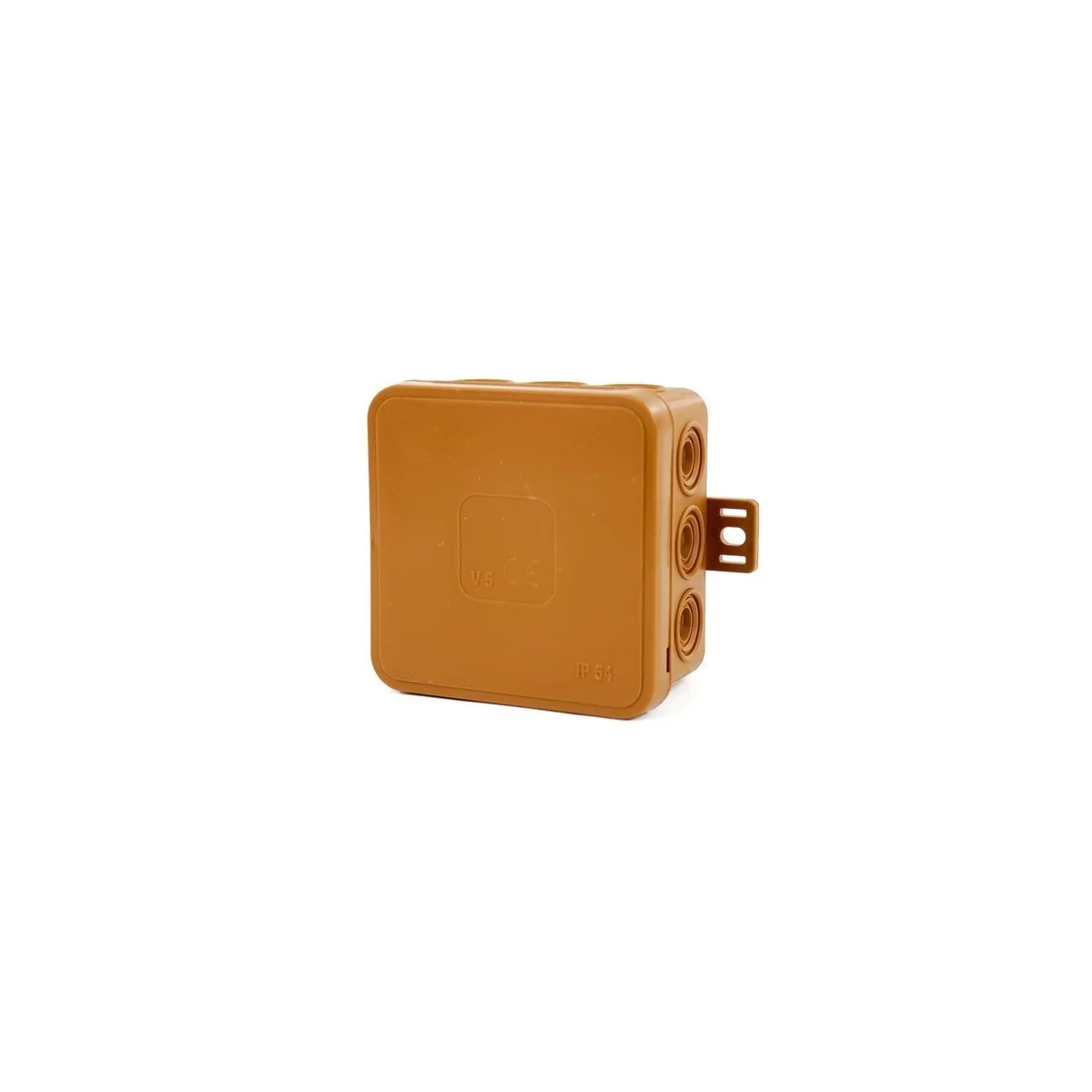 V5 Puszka elastyczna natynkowa 12-wlotowa z osłabieniami 75x75x41mm IP54 klik-klak brązowa 035-02