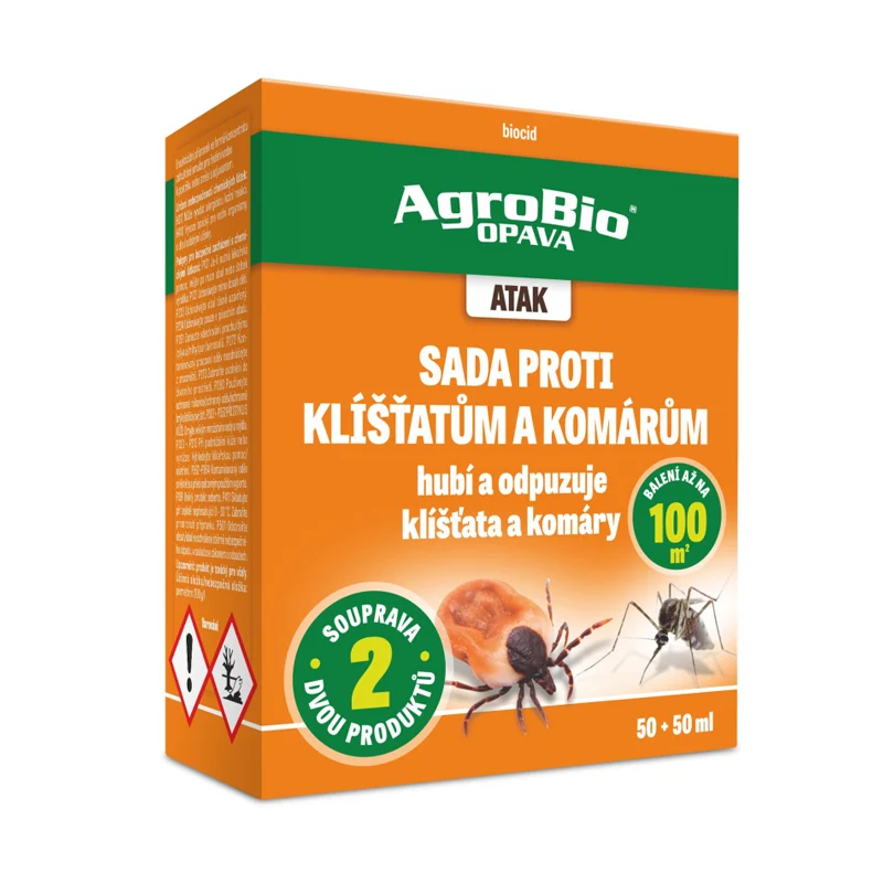 Sada proti klíšťatům a komárům AGROBIO Atak 100ml