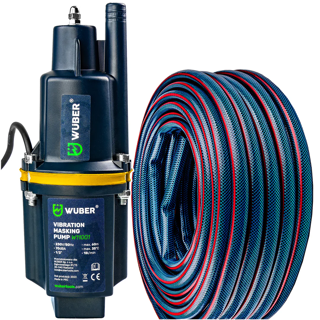 Pompa do wody membranowa górnossąca 1/2″ 280 W +wąż WUBER