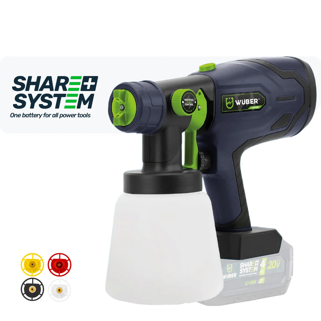 Pistolet malarski 200 W akumulatorowy Share+ System WUBER