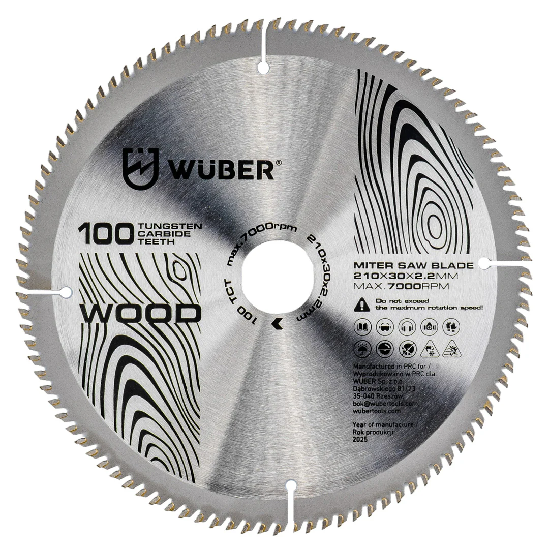 Tarcza widiowa do drewna 210×30 mm 100T WUBER