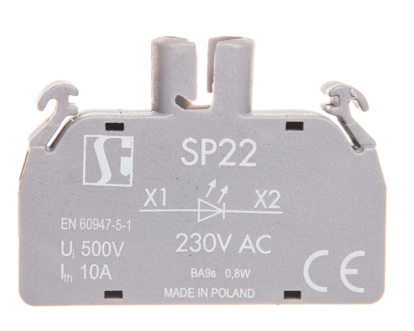 Oprawka lampki LED BA9s 230V AC bez lampki SP22‑1435‑R05