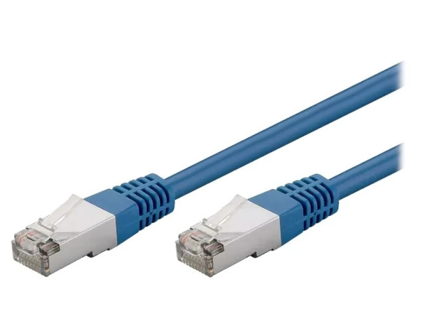 Patch cord F/UTP 5e linka CCA PVC niebieski 10m 26AWG 73075