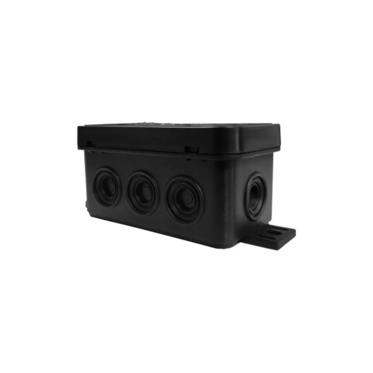 V8 Puszka elastyczna natynkowa 8-wlotowa z osłabieniami 80x45x41mm IP54 klik-klak czarna 038-05