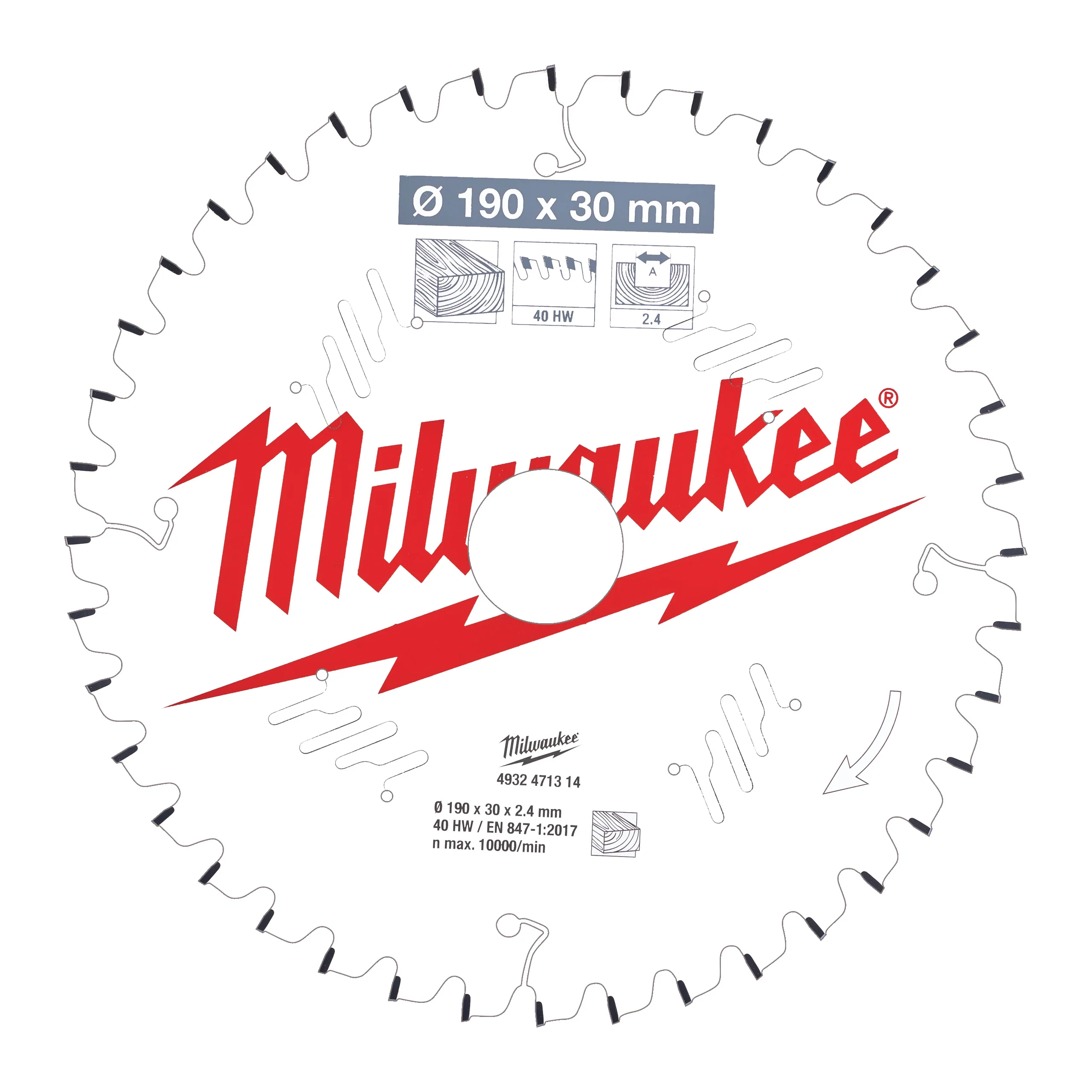 Milwaukee Tarcza pilarska 190X30X2.4X40ATB NEG.