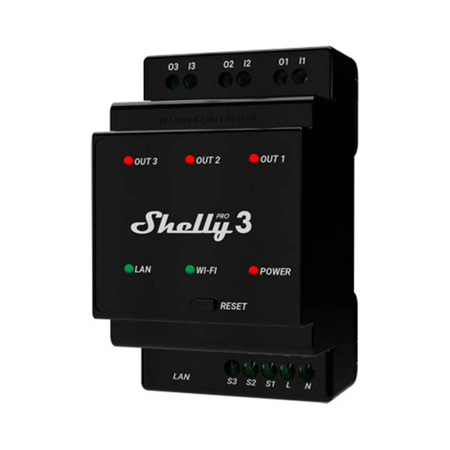 Relé na DIN lištu SHELLY PRO 3 Wi-Fi
