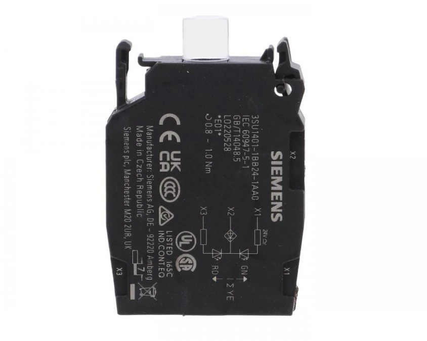 Oprawka blok LED 3 kolory czerwony‑żółty‑zielony 24V AC‑DC montaż czołowy przył śrubowe SIRIUS ACT 3SU1401‑1BB24‑1AA0