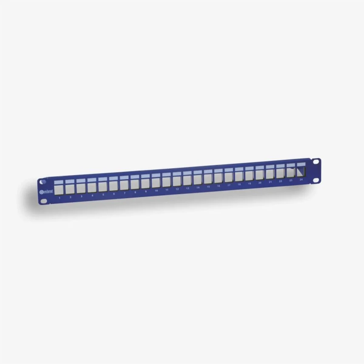 Panel 19 24 x RJ45 STP (1U) do gniazd beznarzędziowych, ekranowany, nieuzbrojony, z półką; (EM/3012KXBP-24S) EM/3012BP-24