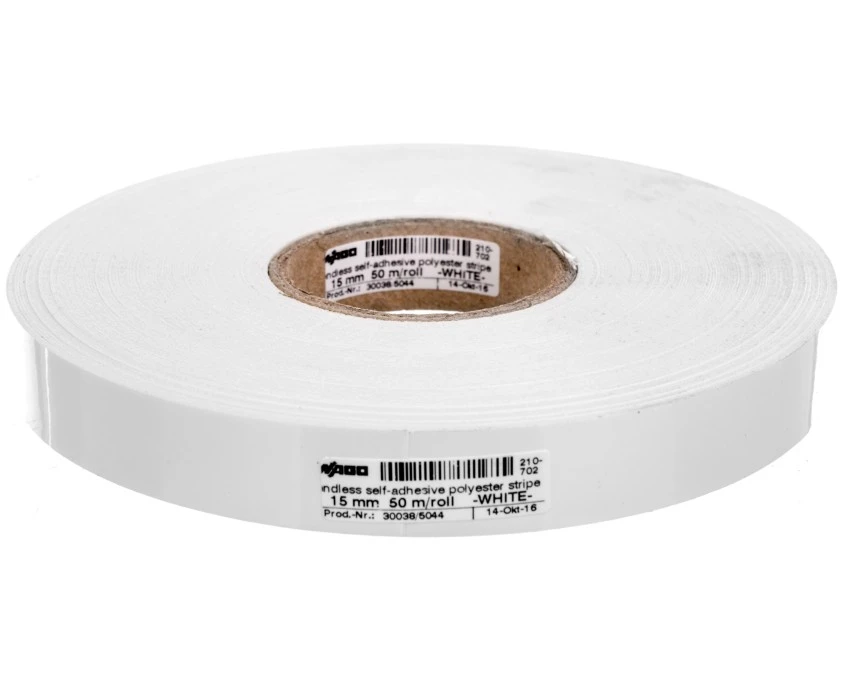Paski oznacznikowe samoprzylepne szerokość 15mm białe 50m / rolka 210‑702