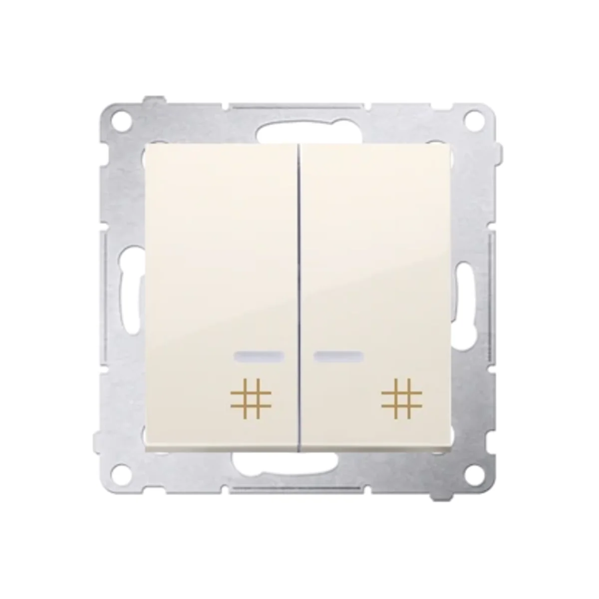 Łącznik krzyżowy podwójny z podświetleniem (moduł) 250 V, krem DW7/2L.01/41