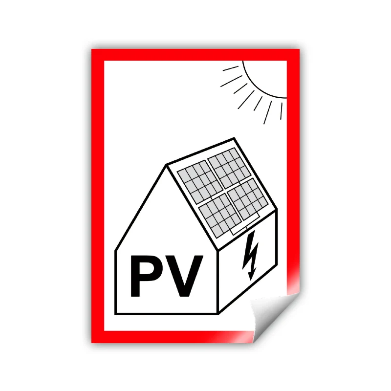 PV symbol na fotovoltaiku 75×105 mm