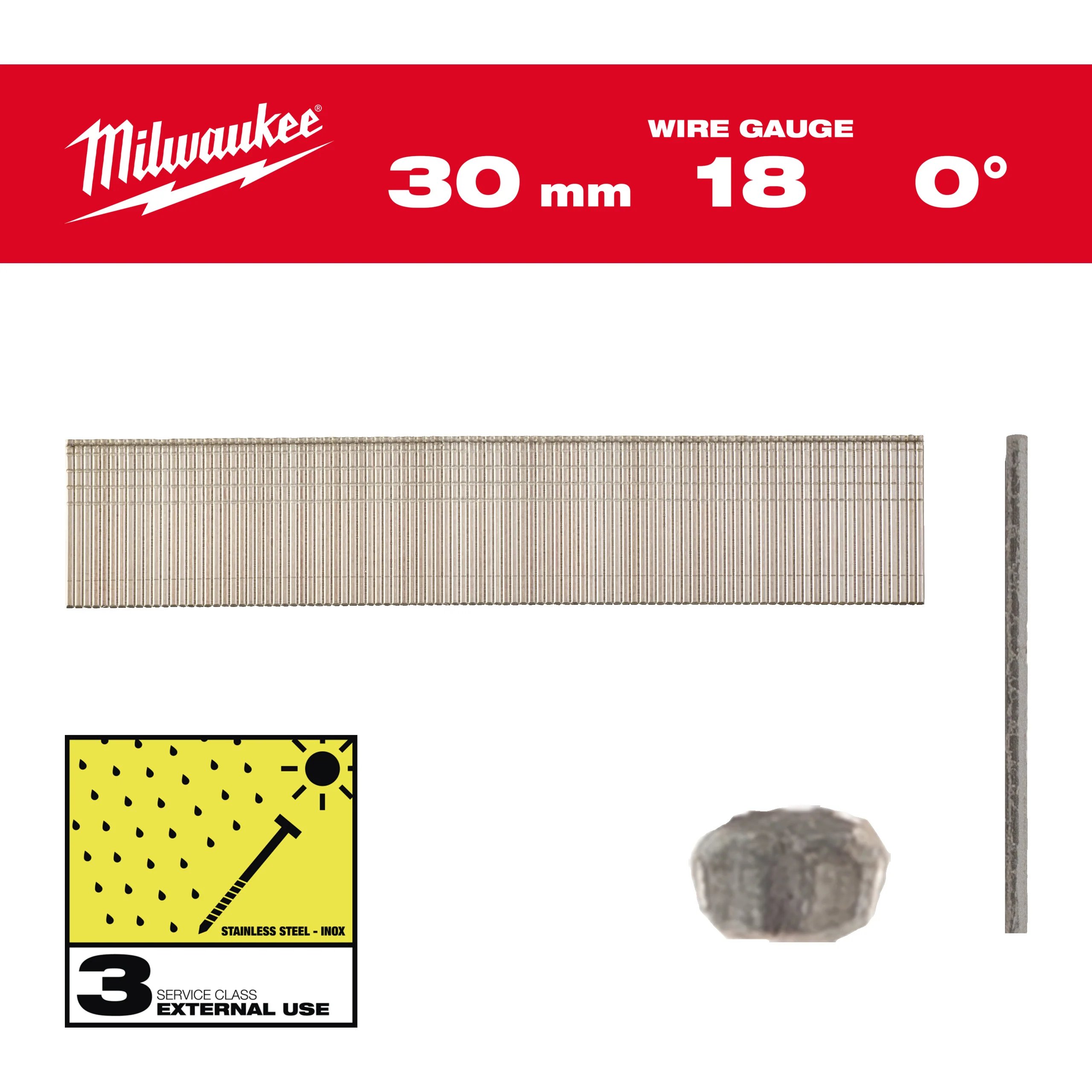 Milwaukee Sztyfty Inox 18G/30mm- 5 tys. szt. – M18FN18GS